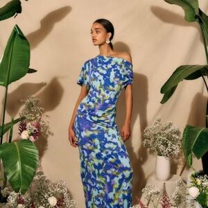 Diane Von Furstenberg Wittrock Off The Shoulder Maxi/Clouds Orchid